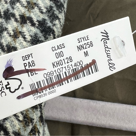 Madewell NWT Oversized Knit Blazer in Houndstooth True Black size Medium - Picture 6 of 10